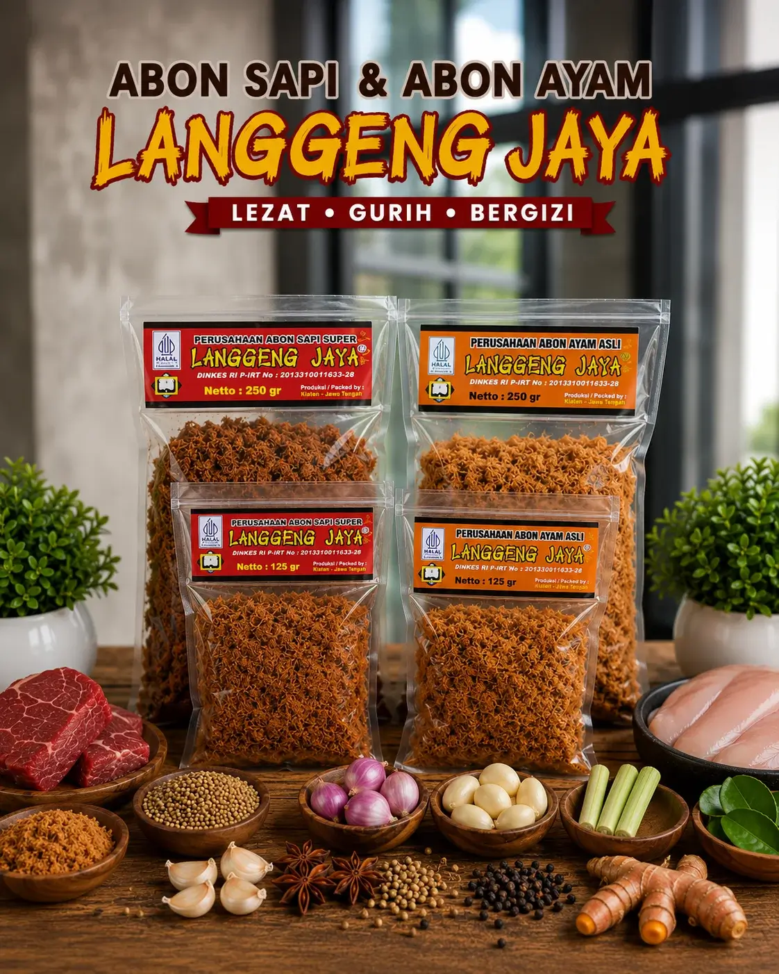 Kemasan Abon Sapi Langgeng Jaya rasa Original